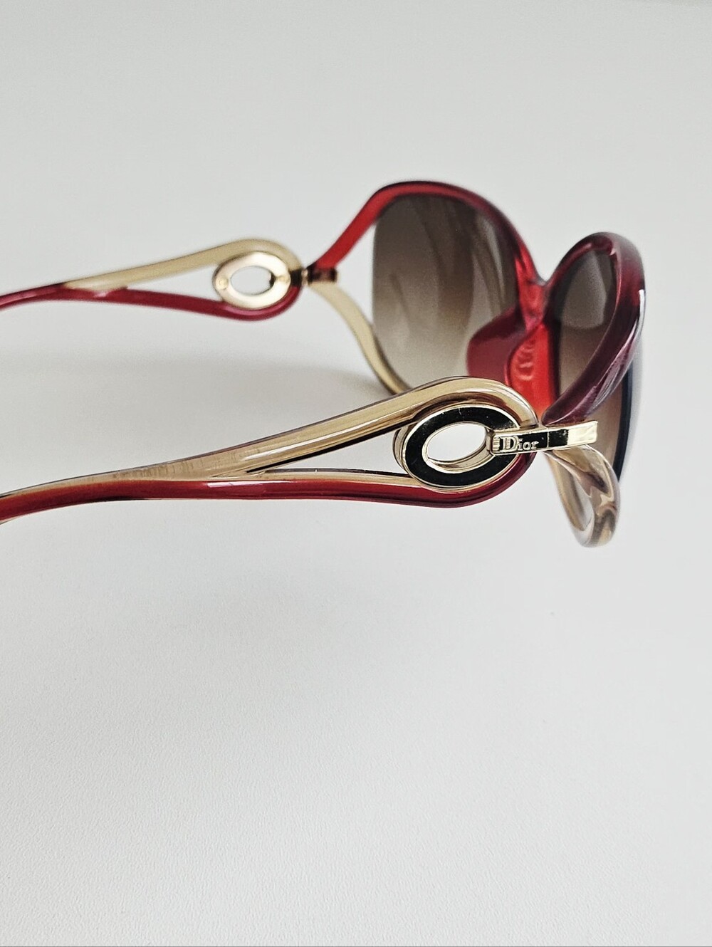 Dior Burgundy & Brown Two-tone Sunglasses - Picture 8 of 15
